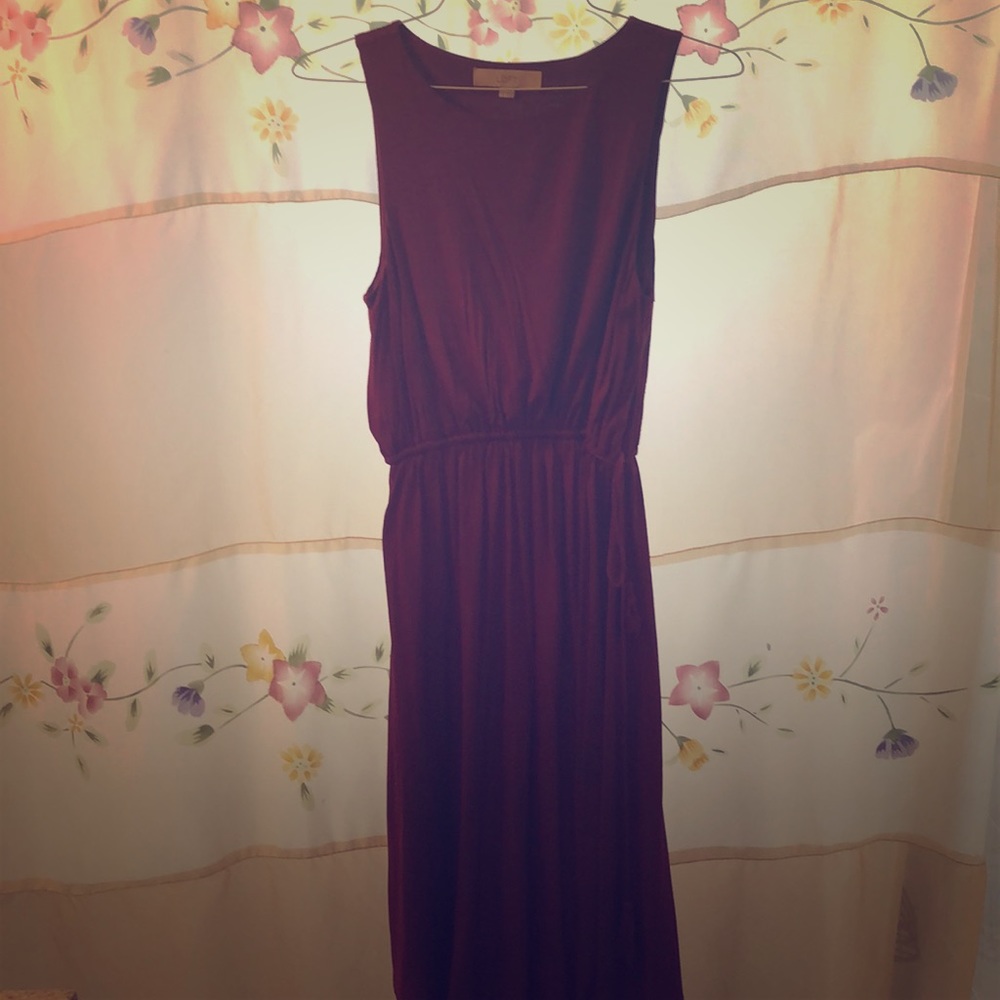 Sleeveless burgundy every day dress